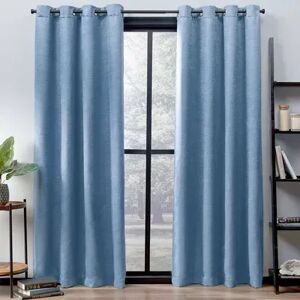 Exclusive Home 2-pack Oxford Textured Sateen Woven Blackout Window Curtains, Blue, 52X96