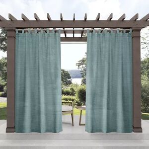 Exclusive Home 2-pack Miami Indoor/Outdoor Textured Tab Top Window Curtains, Green, 54X96