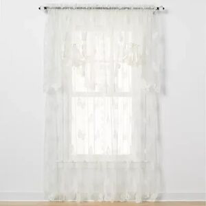 Saturday Knight, Ltd. Butterfly Lace 1-pack Window Curtain, Beig/Green, 56X63