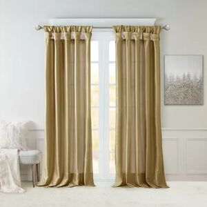 Madison Park 1-Panel Natalie Light Filtering Twisted Tab Lined Window Curtain, Brown, 50X95