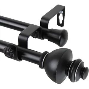 Rod Desyne Dynasty Adjustable Double Curtain Rod, Black, 120-170