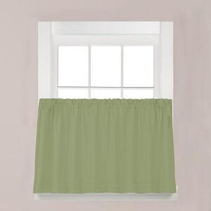 Saturday Knight, Ltd. Holden Tier Kitchen Window Curtain Set, Lt Green, 28X24