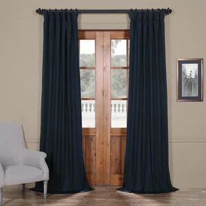 EFF Solid Cotton Blackout Window Curtain, Blue, 50X96