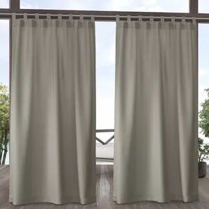 Exclusive Home 2-pack Indoor/Outdoor Solid Cabana Window Curtains, Beig/Green, 54X120