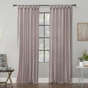 Archaeo 1-panel Washed Cotton Twist Tab Window Curtain, Pink, 52X63