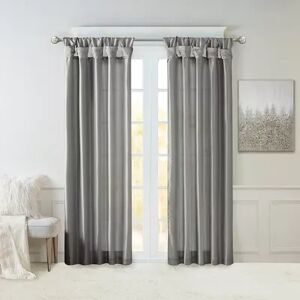 Madison Park 1-Panel Natalie Light Filtering Twisted Tab Lined Window Curtain, Grey, 50X95