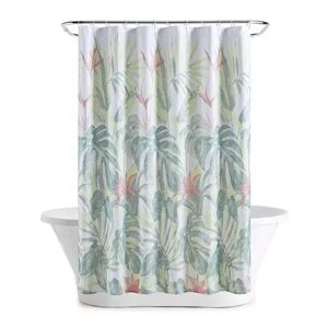 The Big One Devon Foliage Print Fabric Shower Curtain, Green, Set