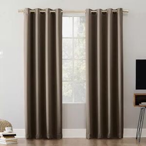 Sun Zero Oslo Theater Grade Extreme 100% Blackout Curtain Grommet Panel, Med Beige, 52X63