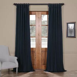 EFF Solid Cotton Blackout Window Curtain, Blue, 50X108