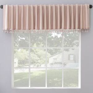 Sun Zero Evelina Faux Dupioni Silk Back Tab 100% Blackout Window Valance, Pink, 50X17