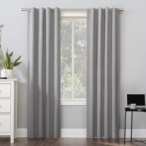 Sun Zero Cyrus Thermal 100% Blackout Back Tab Window Curtain, Grey, 40X96