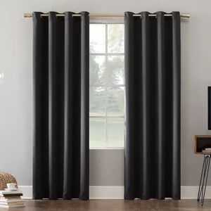 Sun Zero Oslo Theater Grade Extreme 100% Blackout Curtain Grommet Panel, Med Grey, 52X95