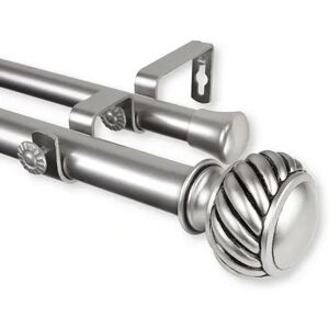 Rod Desyne Baldir Double Curtain Rod, Silver, 66-120