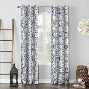 Sun Zero Blackout 1-Panel Nepal Curtain, Lt Beige, 40X95