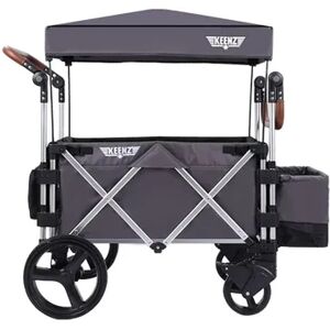 Keenz 7S Push Pull Baby Toddler Kids Wheeled Stroller Wagon with Canopy, Gray, Grey