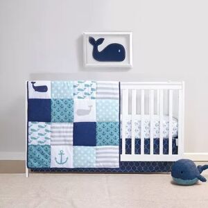 PS BY PEANUTSHELL PS by The Peanutshell Nautical Whales 3 Piece Crib Bedding Set, Multicolor