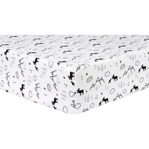 Trend Lab Lumberjack Moose Deluxe Flannel Fitted Crib Sheet, Multicolor