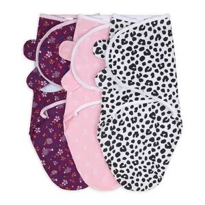 The Peanutshell Purple Ditsy 3-Pack Swaddles, M-L