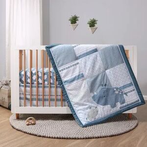 The Peanutshell Rhino 3-Piece Crib Bedding Set, Blue, Large