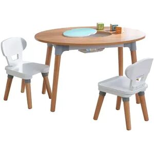 KidKraft Mid-Century Kid Toddler Table & 2 Chair Set, Brown