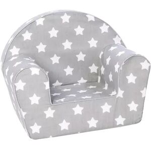 Delsit Toddler Lightweight Kid Sized Comfy Lounger Reading Chair, Grey w/ Stars