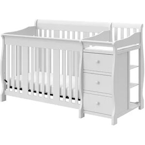 Storkcraft Portofino 4-in-1 Fixed Side Convertible Crib Changer, White