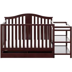 Graco Solano 4-in-1 Convertible Crib & Changer with Drawer, Brown