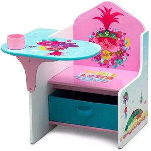 Delta Children DreamWorks Trolls World Tour Chair Desk with Storage Bin by Delta Children, Pink