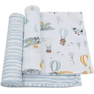 Living Textiles 2-Pack Up and Up Away Jersey Swaddles, Blue