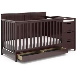 Graco Hadley 4-in-1 Convertible Crib and Changer with Drawer, Brown