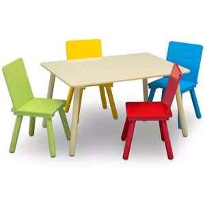 Delta Children Kids Colorful Table and Chair Set, White