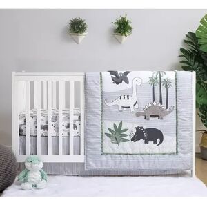 PS by The Peanutshell Dino 3 Piece Crib Bedding Set, Multicolor