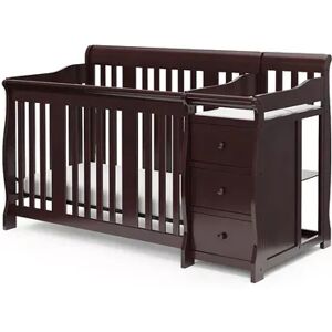 Storkcraft Portofino 4-in-1 Fixed Side Convertible Crib Changer, Brown