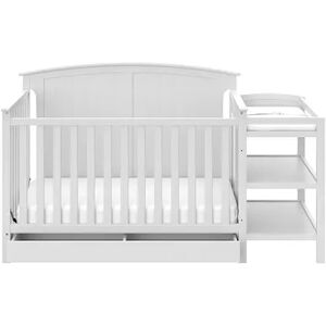 Storkcraft Steveston 4-in-1 Convertible Crib & Changer with Drawer, White