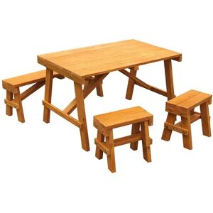 KidKraft Outdoor Picnic Table Set, Brown