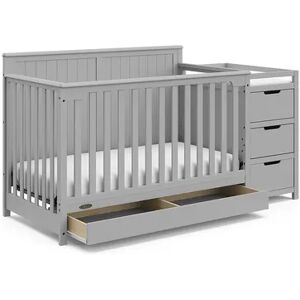 Graco Hadley 4-in-1 Convertible Crib and Changer with Drawer, Grey