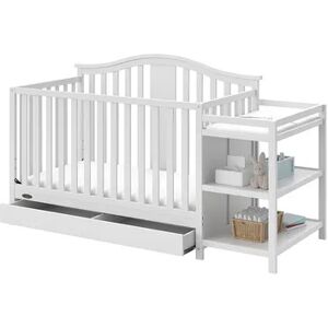 Graco Solano 4-in-1 Convertible Crib & Changer with Drawer, White