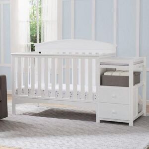 Delta Children Abby Convertible Crib N Changer, White, INFANT