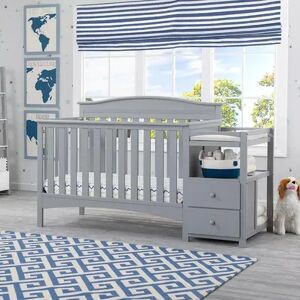Delta Children Birkley Convertible Baby Crib N Changer, Grey