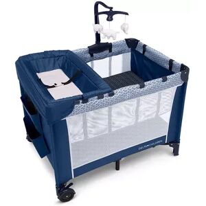 Delta Children LX Deluxe Portable Baby Play Yard With Removable Bassinet and Changing Table, Blue