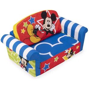 Marshmallow Furniture Children's 2 in 1 Flip Open Foam Kids Sofa, Mickey Mouse, Multicolor