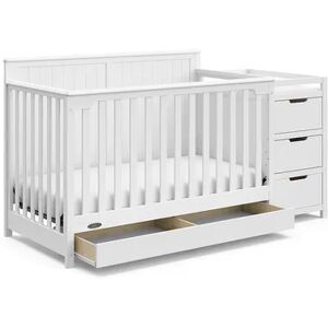 Graco Hadley 4-in-1 Convertible Crib and Changer with Drawer, White