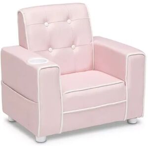 Delta Children Chelsea Kids Upholstered Chair with Cup Holder, Pink
