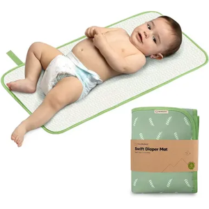 KeaBabies Portable Diaper Changing Pad, Waterproof Foldable Baby Changing Mat, Travel Diaper Change Mat, Green