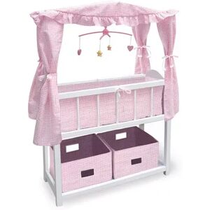 Badger Basket Canopy Doll Crib with Baskets, Bedding & Mobile, Pink