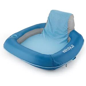 Kelsyus Floating Pool Lounger Inflatable Chair with Cup Holder & Clips, Blue, Brt Blue