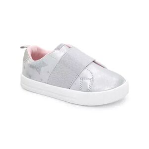OshKosh B'gosh Lulu Toddler Girls' Star Slip-On Sneakers, Toddler Girl's, Size: 4 T, Silver