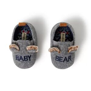Dearfoams Grey Felted Baby Bear Closed Back Slippers, Infant Boy's, Size: 6-9