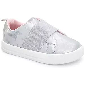 OshKosh B'gosh Lulu Toddler Girls' Star Slip-On Sneakers, Toddler Girl's, Size: 9 T, Silver