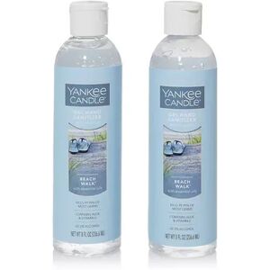 Yankee Candle Beach Walk Gel Hand Sanitizer with Moisturizer - 2 (8 fl. oz.) Bottles, Multicolor, 8 Oz